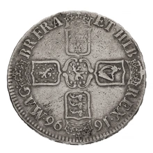1696 William III Milled Silver Crown OCTAVO - Fine