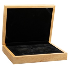 Large Oak Silver Coin Gift Box 2 x 1oz Silver Coins 39mm