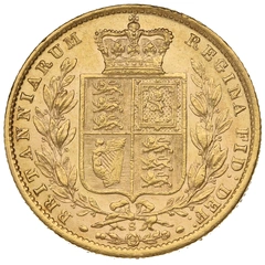 1873 Gold Sovereign Coin Queen Victoria Young Head Shield Back Sydney