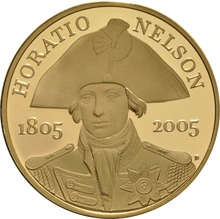 2005 Proof Gold £5 Crown Coin Horatio Nelson