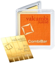 20 x 1g Gold Bar Valcambi CombiBar