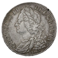 1745 Silver Half Crown Coin George II LIMA