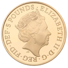 2017 Proof Gold £5 Crown Coin House of Windsor Centenary