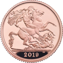 2019 Proof Gold Half Sovereign Elizabeth II Fifth Head