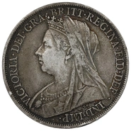 1900 Silver Crown Coin Queen Victoria About Fine