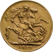 1927 Gold Sovereign Coin George V SA