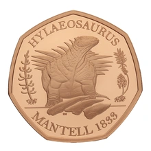 2020 Proof 50p Gold Coin Hylaeosaurus NGC PF70