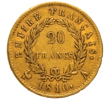 1810 20 French Francs - Napoleon (I) Laureate Head - A
