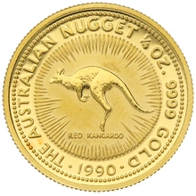 1990 1/4oz Australian Kangaroo Gold Nugget Coin