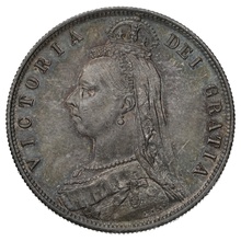 1887 Silver Half Crown Coin Queen Victoria