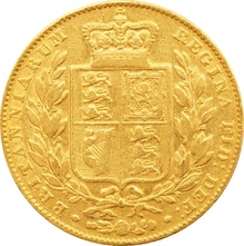 1844 Gold Sovereign Queen Victoria Young Head