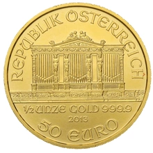 2013 1/2oz Austrian Gold Philharmonic Coin