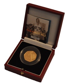 2004 Proof 50p Gold Coin Roger Bannister Boxed