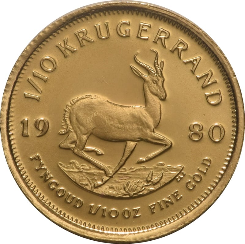 1980 1/10oz Krugerrand Gold Coin