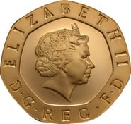 Gold Proof 20p Twenty Pence Piece