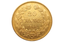 1846 20 French Francs - Louis-Philippe Laureate Head - A