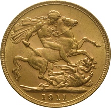 1911 Gold Sovereign Coin George V Melbourne