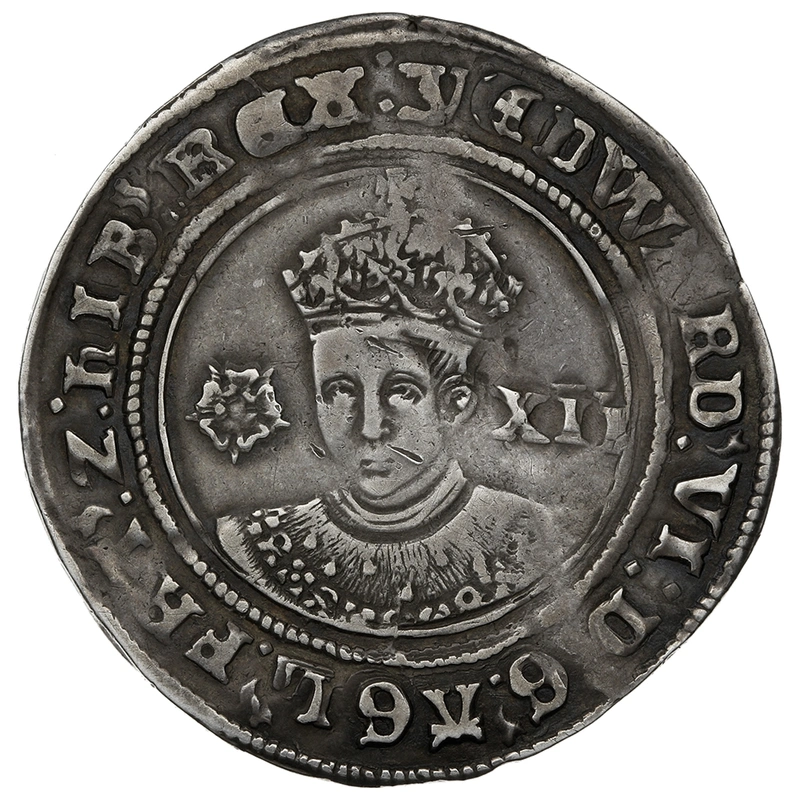 1551 Silver Shilling Coin Edward VI Y