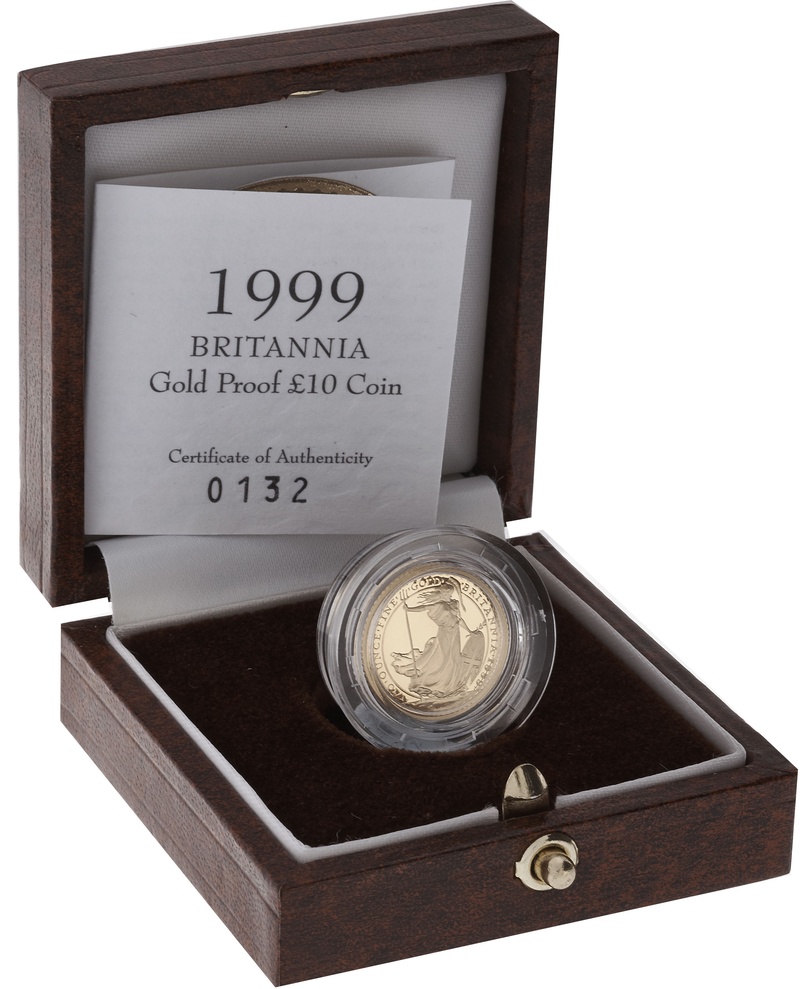 1999 Proof 1/10oz Gold Britannia Coin Boxed