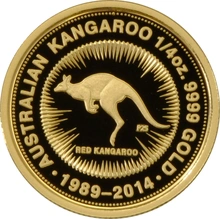 2014 1/4oz Australian Kangaroo Gold Nugget Coin 25th Anniversary