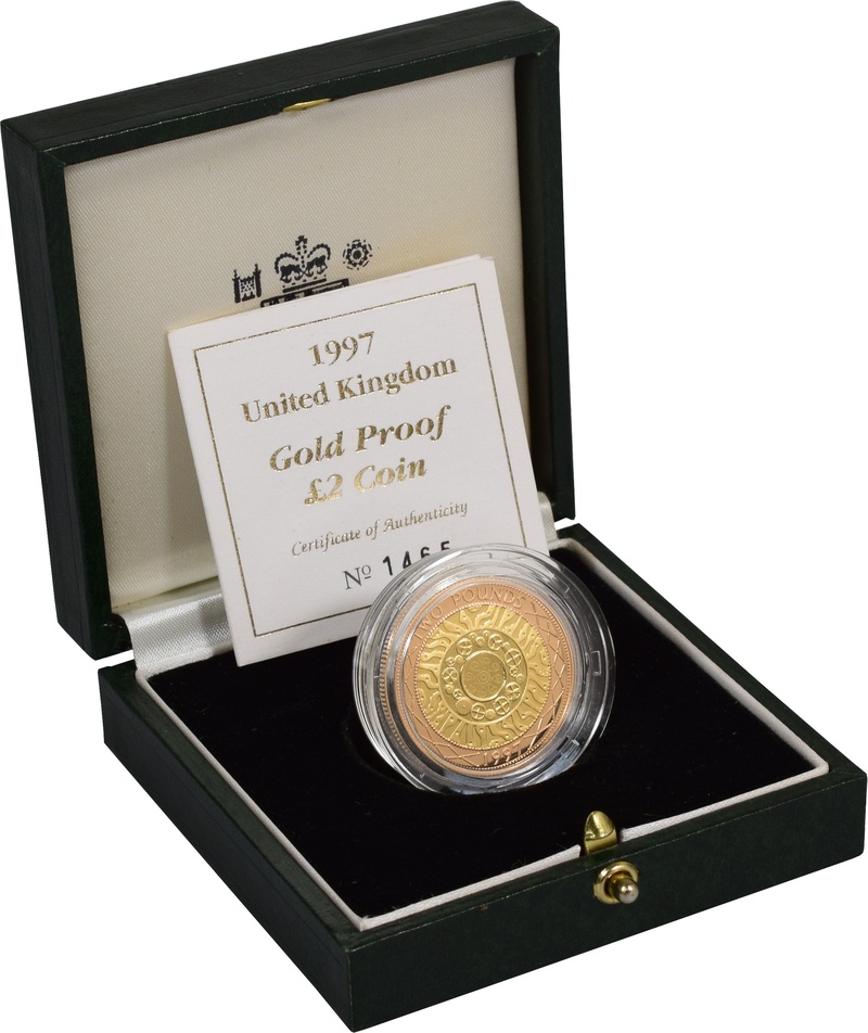 1997 Proof £2 Gold Coin Technologies Boxed