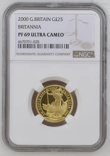 2000 Proof 1/4oz Gold Britannia Coin NGC PF69