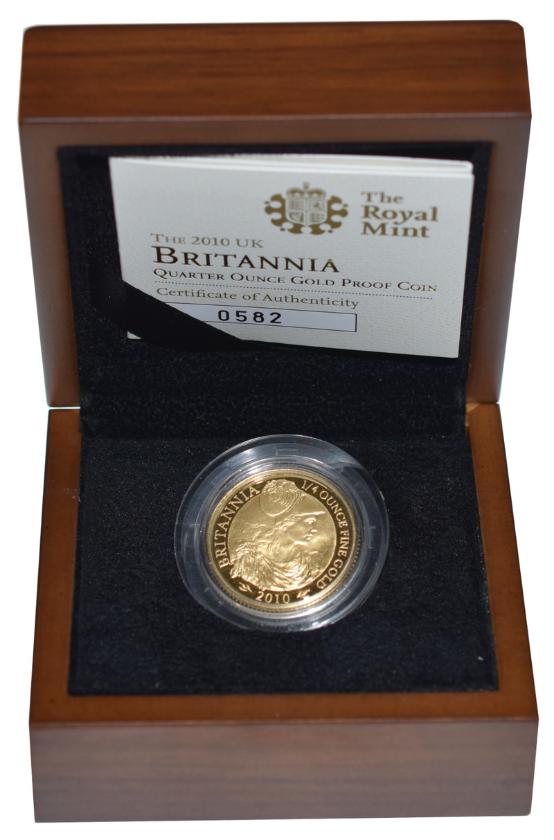 2010 Proof 1/4oz Gold Britannia Coin Boxed