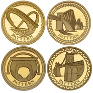 Proof Gold £1 Pound Coin Pattern