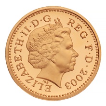 2003 Proof Gold £1 Pound Coin Forth Railway Bridge Pattern