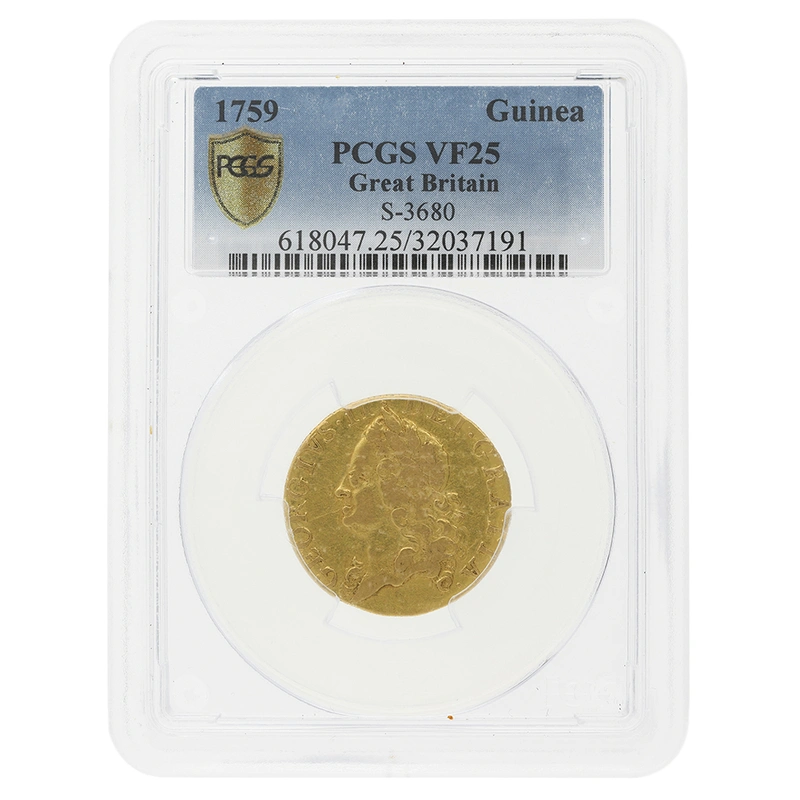 1759 Gold Guinea Coin George II PCGS VF25