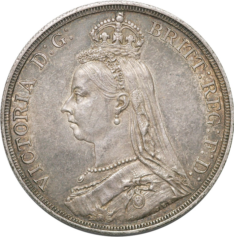Silver Crown Coin Queen Victoria Jubilee Head Extremely Fine