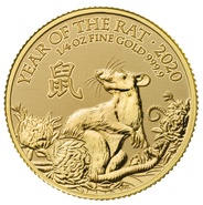 2020 Royal Mint 1/4 Oz Year of the Rat Gold Coin