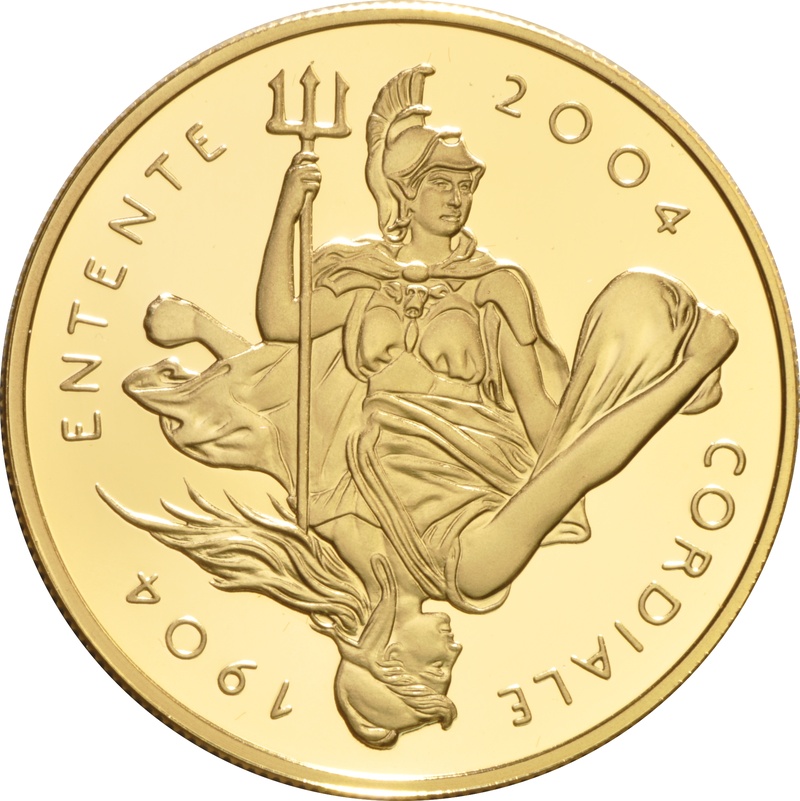 2004 Proof Gold £5 Crown Coin Entente Cordiale