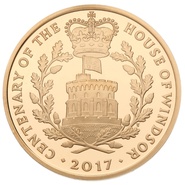 2017 Proof Gold £5 Coin Quintuple Sovereign House of Windsor Centenary