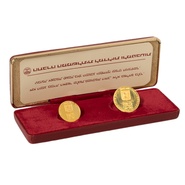 1973 Israel 25th Anniversary Gold Proof 2 coin set boxed