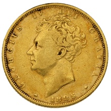 1825 Gold Sovereign George IV Bare Head