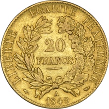 1849 20 French Francs - Ceres - A NGC AU53