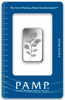 10g Silver Bar PAMP Rosa Minted