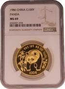 1986 1oz Chinese Panda Gold Coin NGC MS69