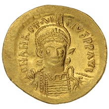 491-518 Gold Solidus Coin Anastasius I 