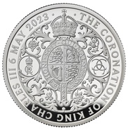 2023 2oz Silver Coronation of King Charles III Proof Coin Boxed