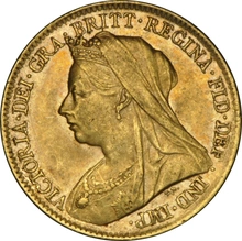 1896 Gold Half Sovereign Queen Victoria Veiled Head NGC AU53