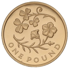 2014 Proof Gold £1 Pound Coin Northern Ireland Floral