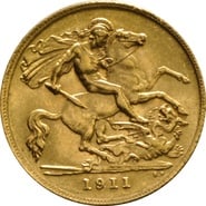 1911 Gold Half Sovereign George V London