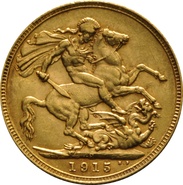 1915 Gold Sovereign Coin George V Perth