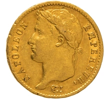 1811 French 20 Francs Gold Coin Napoleon I Laureate Head A