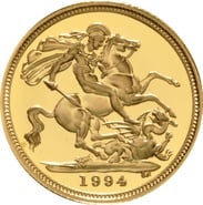1994 Gold Half Sovereign Elizabeth II Third Head Proof