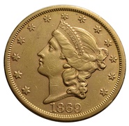 1869 $20 Gold Coin Double Eagle Liberty Head San Francisco