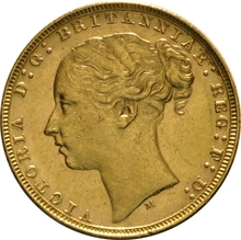 1878 Gold Sovereign Coin Queen Victoria Young Head George Dragon Melbourne PCGS AU58