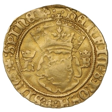 1544-1549 Gold Crown Coin Henry VIII Double Rose Bristol Mint